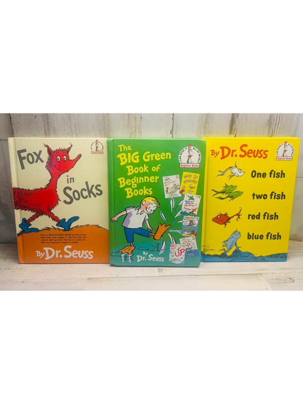 Lot of 3 Dr. Seuss Hardback Books One Fish EUC